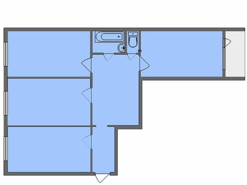План квартиры 121 серии 3 х комнатной