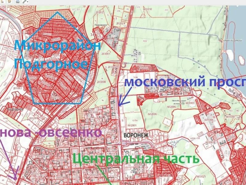 Где находится коминтерновский район в воронеже карта