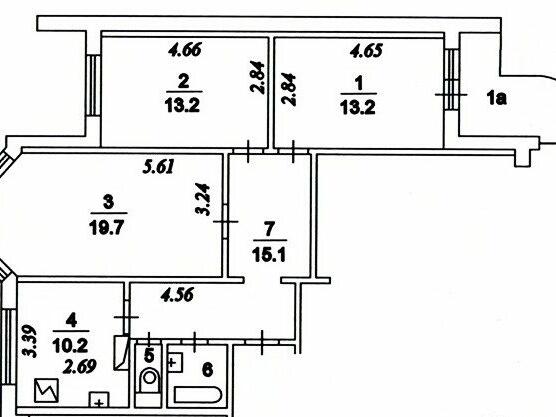 План 3 комнатной квартиры серии п 3