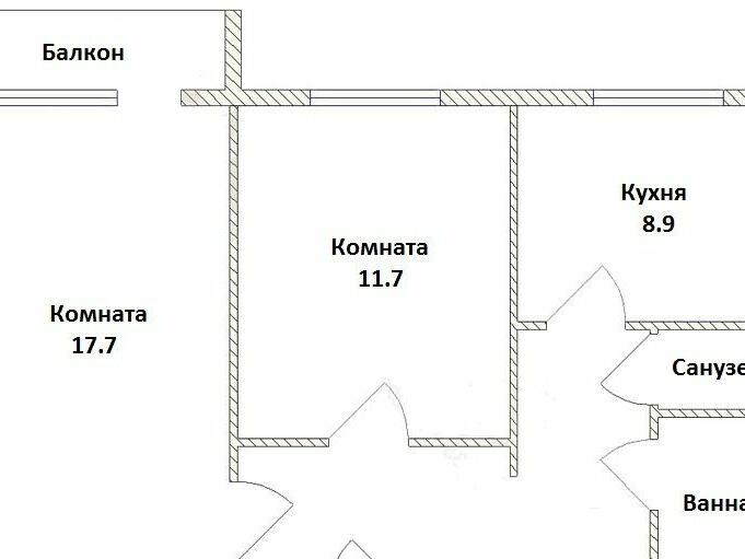 План двухкомнатной квартиры в панельном доме 9 этажей