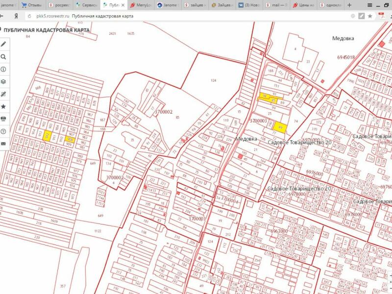 Кадастровая карта медовка