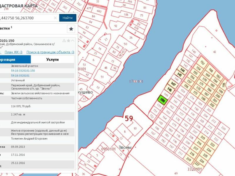 Кадастровая карта добрянского района пермского края